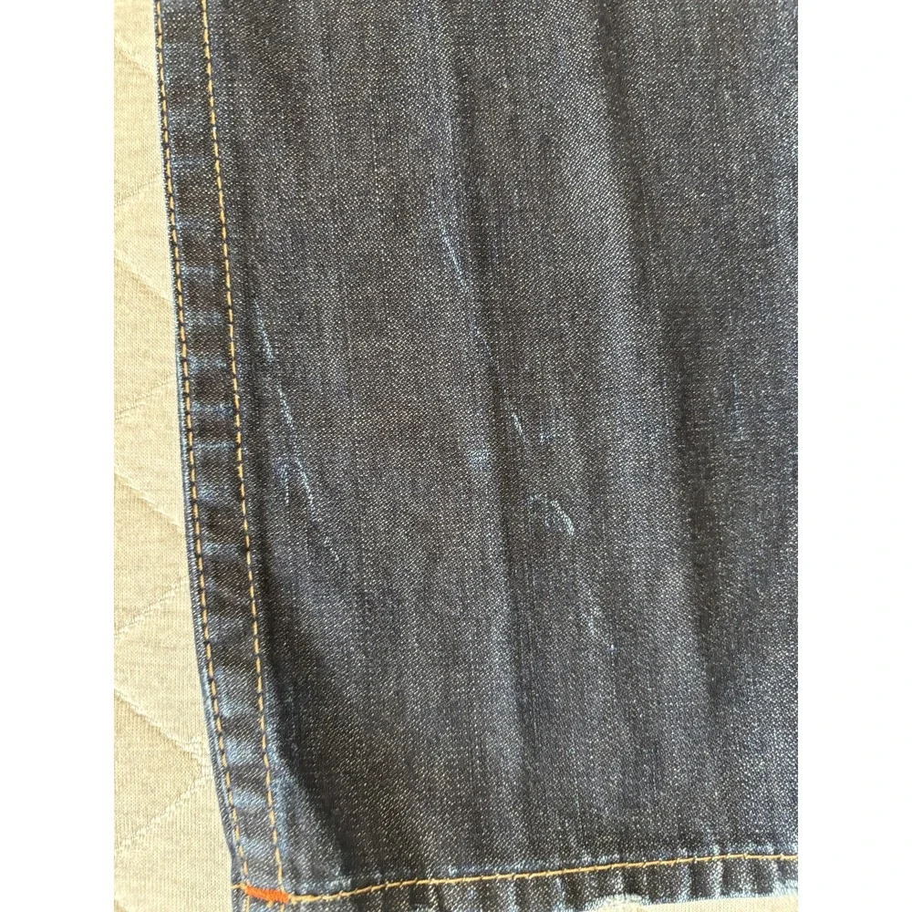 True Religion Jeans Mens 38 Blue Skinny Flap Pockets Horseshoe Stitching Denim